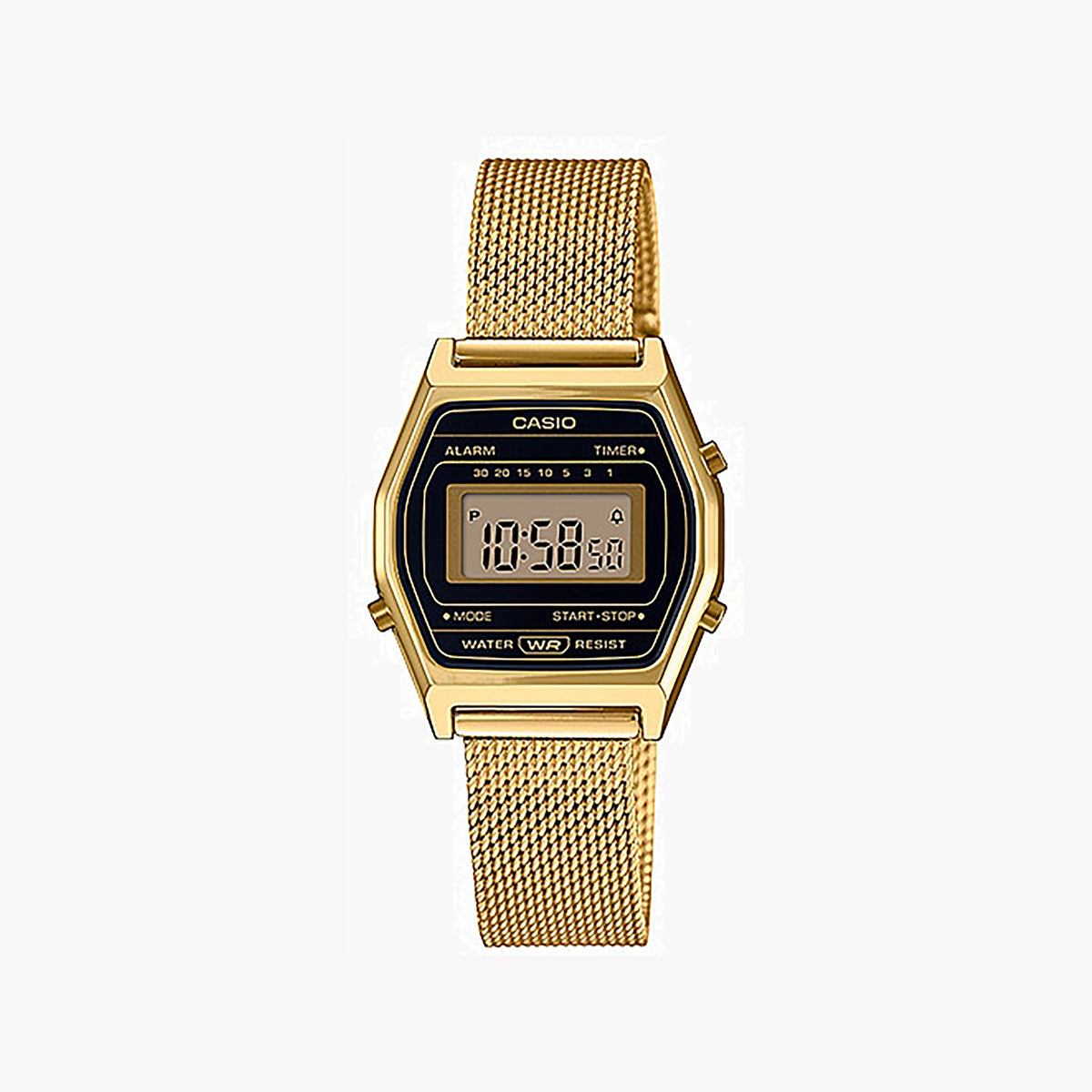 CASIO LA690WEMY-1DF ELEGANT FUNCTIONALITY - GOLDEN GLAMOUR UNISEX WATCH with resin band and vibrant digital display