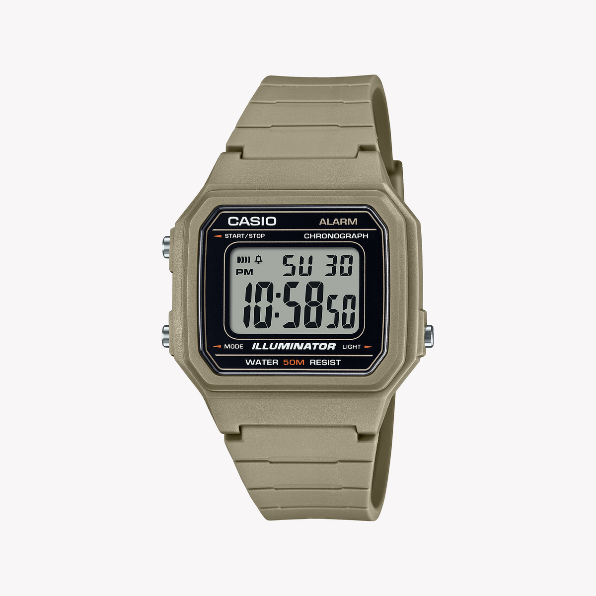 CASIO W-217H-5AVDF ACTIVE STYLE - RUGGED YET ELEGANT MEN'S WATCH WITH BEIGE RESIN BAND