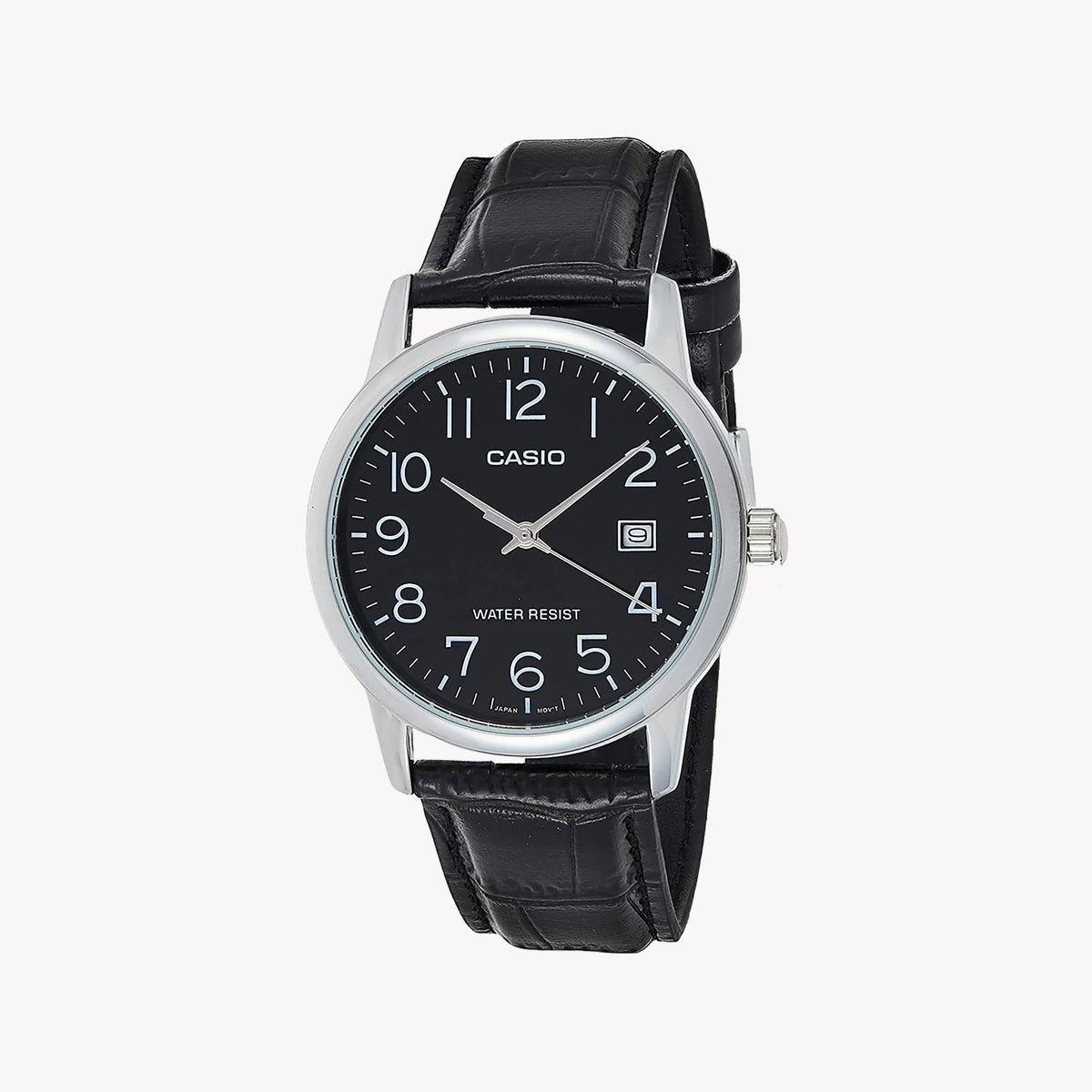 SEIKO MTP-V002L-1BUDF CLASSIC TIMEPIECE - ELEGANT MEN'S WATCH WITH LEATHER STRAP AND BLACK DIAL
