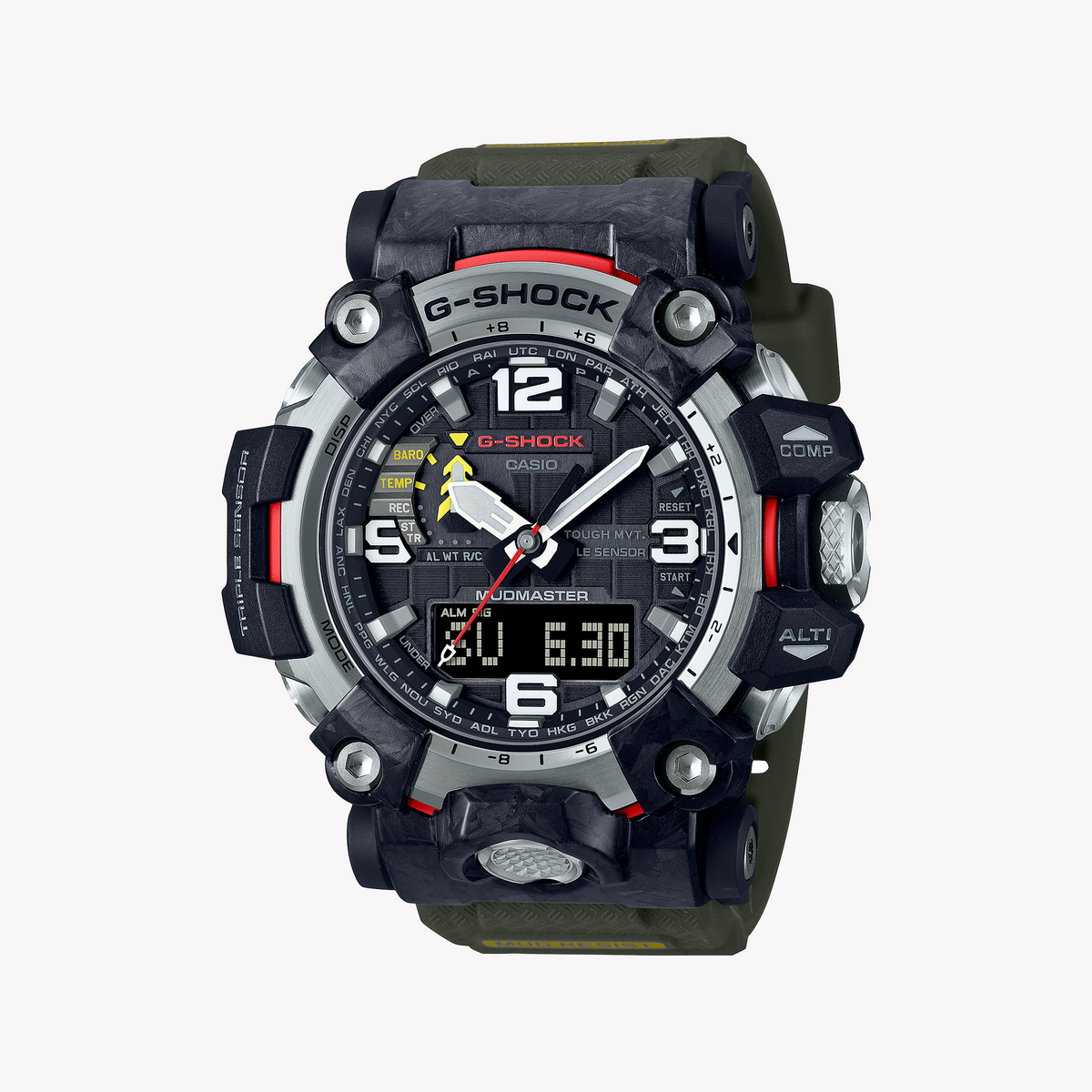 CASIO G-SHOCK GWG-2000-1A3DR RUGGED ADVENTURE - ULTIMATE MEN'S OUTDOOR WATCH with Black Resin Case & Green Band