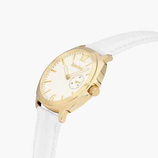 Timberland TDWLB2200403 Gold & White Leather Watch - Stylish & Versatile-i-Watch-2