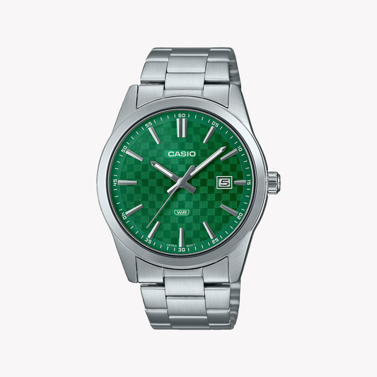 CASIO MTP-VD03D-3A1 BOLD EXPLORER - MEN'S STAINLESS STEEL WATCH WITH VIBRANT GREEN DIAL-i-Watch-2
