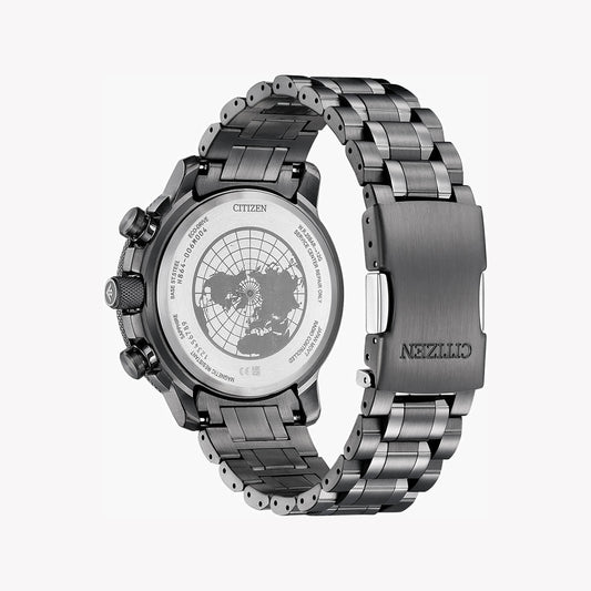 CITIZEN BY3005-56G MODERN PRECISION - MEN'S DARK GRAY STAINLESS STEEL WATCH with BLACK DIAL and WORLD TIME FUNCTION-i-Watch-2