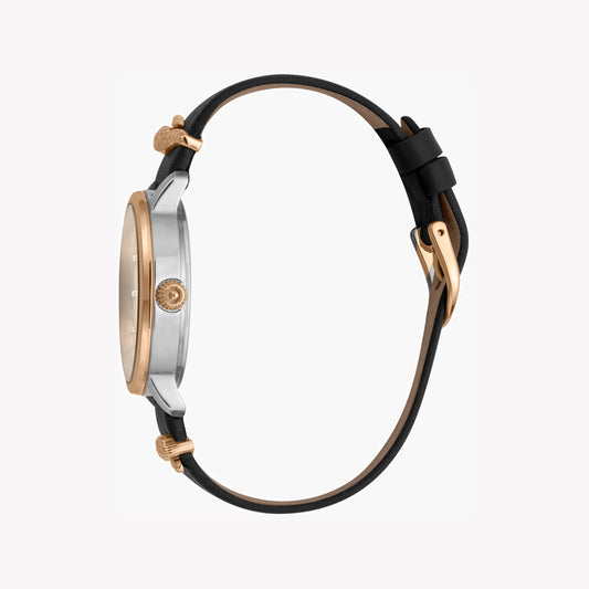 JUST CAVALLI Women's Watch with Silver Stainless Steel Case and Black Leather Band-i-Watch-2