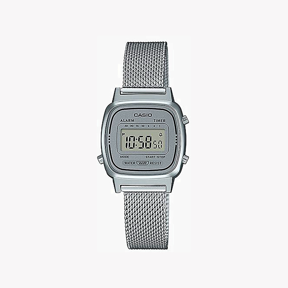CASIO LA670WEM-7DF ELEGANT TIMEPIECE - STYLISH SILVER MESH WOMEN'S WATCH