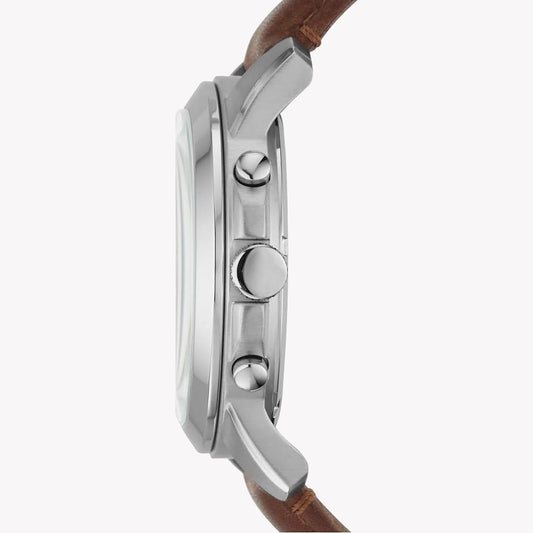 FOSSIL FS5390SET - TIMELESS ELEGANCE MEN'S WATCH WITH SILVER CASE & BROWN LEATHER BAND-i-Watch-2