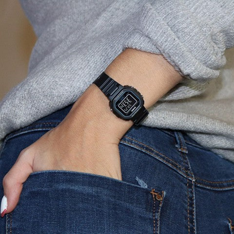 CASIO LA-20WH-1BDF ELEGANT SPORTY - WOMEN'S BLACK RESIN DIGITAL WATCH-i-Watch-2