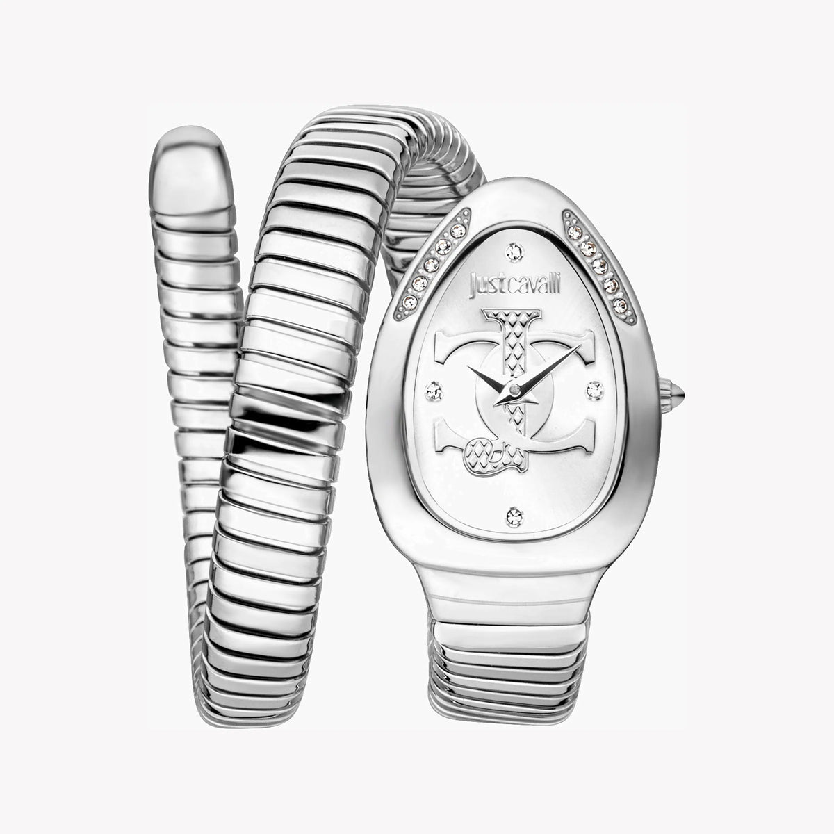 JUST CAVALLI Women's Watch with Silver Stainless Steel Case and Silver Stainless Steel Band