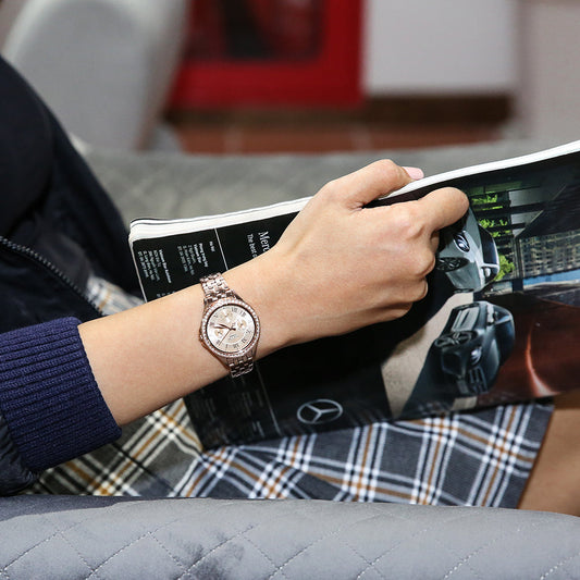 CASIO SHE-3062PG-9AUDF ELEGANCE REDEFINED - ROSE GOLD GLAMOUR WOMEN'S WATCH WITH SPARKLING ACCENTS-i-Watch-2