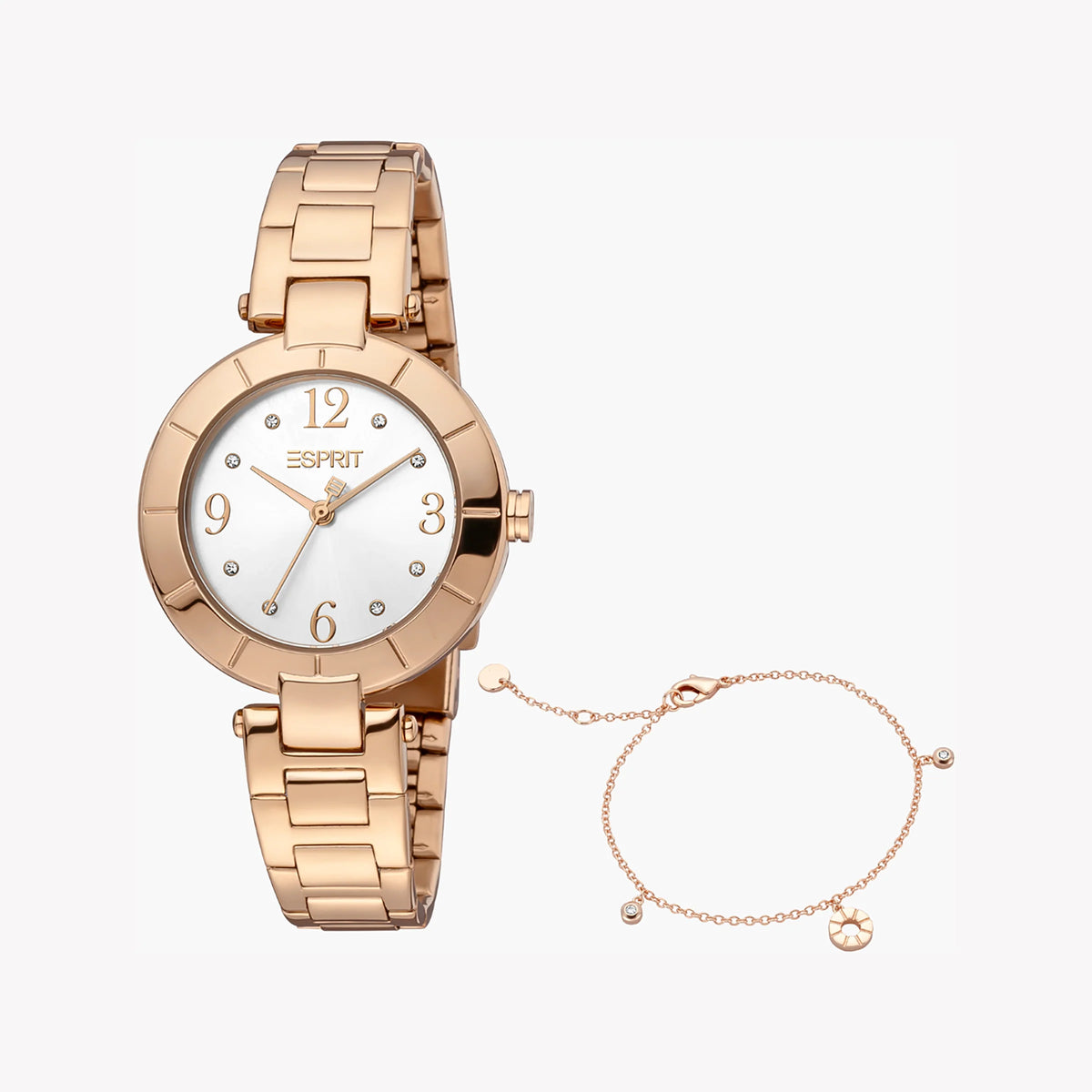 ESPRIT Women's Watch with Rose Gold Stainless Steel Case and Rose Gold Stainless Steel Band