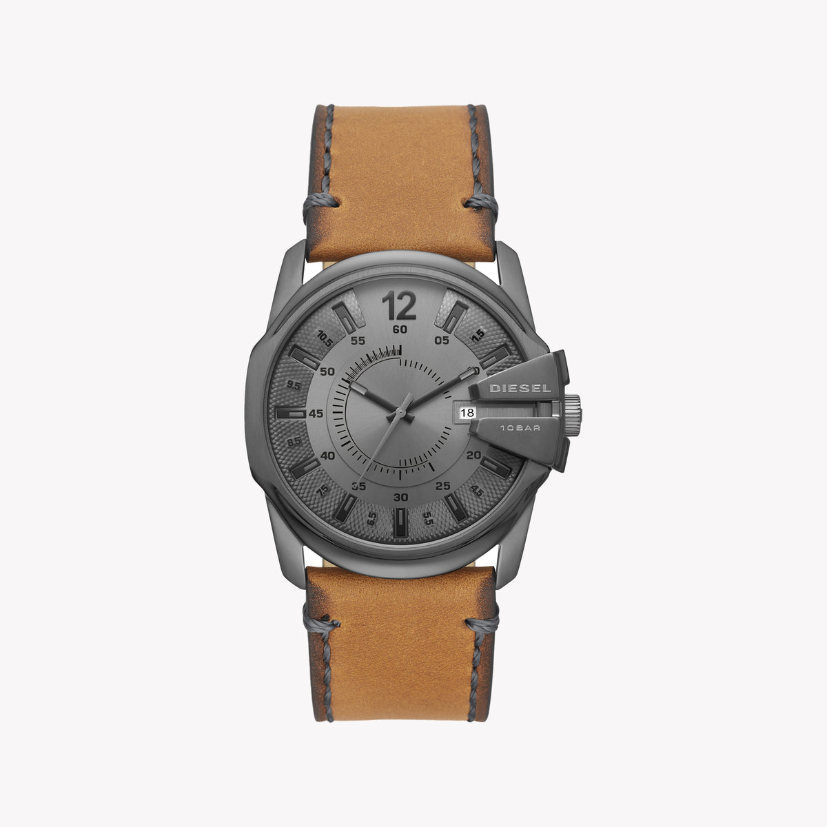 DIESEL DZ1964 BOLD EXPRESSION - MEN'S WATCH WITH BLACK STAINLESS STEEL CASE & BROWN LEATHER BAND