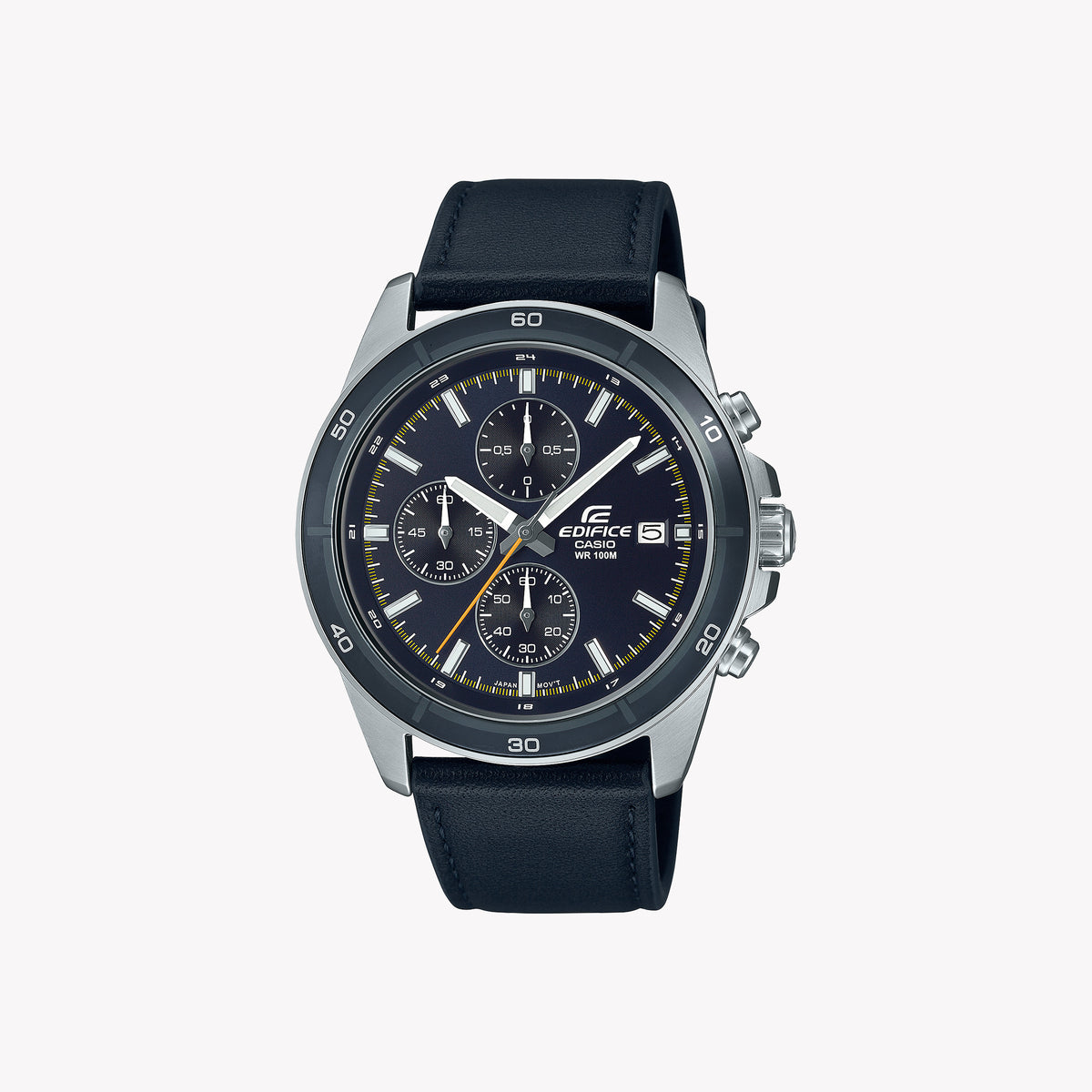 EFR-526L-2CVU - TIMELESS ELEGANCE: MEN'S CHRONOGRAPH WATCH WITH BLUE DIAL & LEATHER STRAP