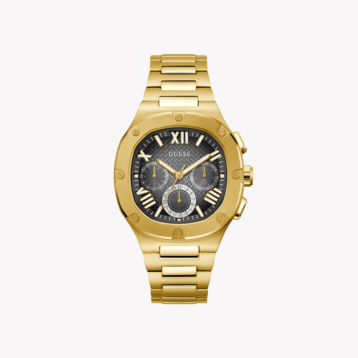 GUESS GW0572G2 BOLD ELEGANCE - MEN'S GOLD STAINLESS STEEL WATCH WITH STRIKING BLACK DIAL