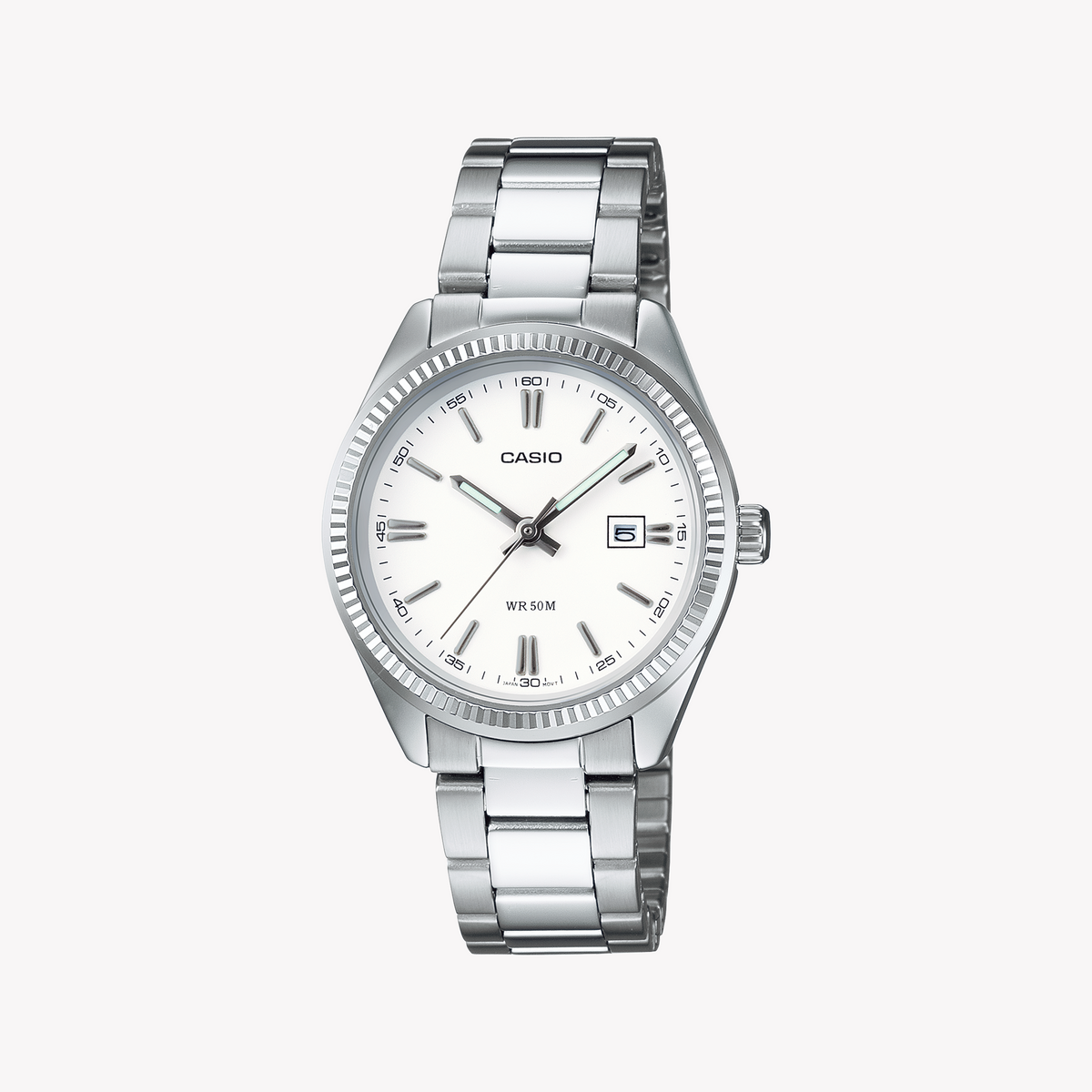CASIO LTP-1302PD-7A1VEG - EVERYDAY ELEGANCE - Women's Chic Silver Metal Watch with White Dial