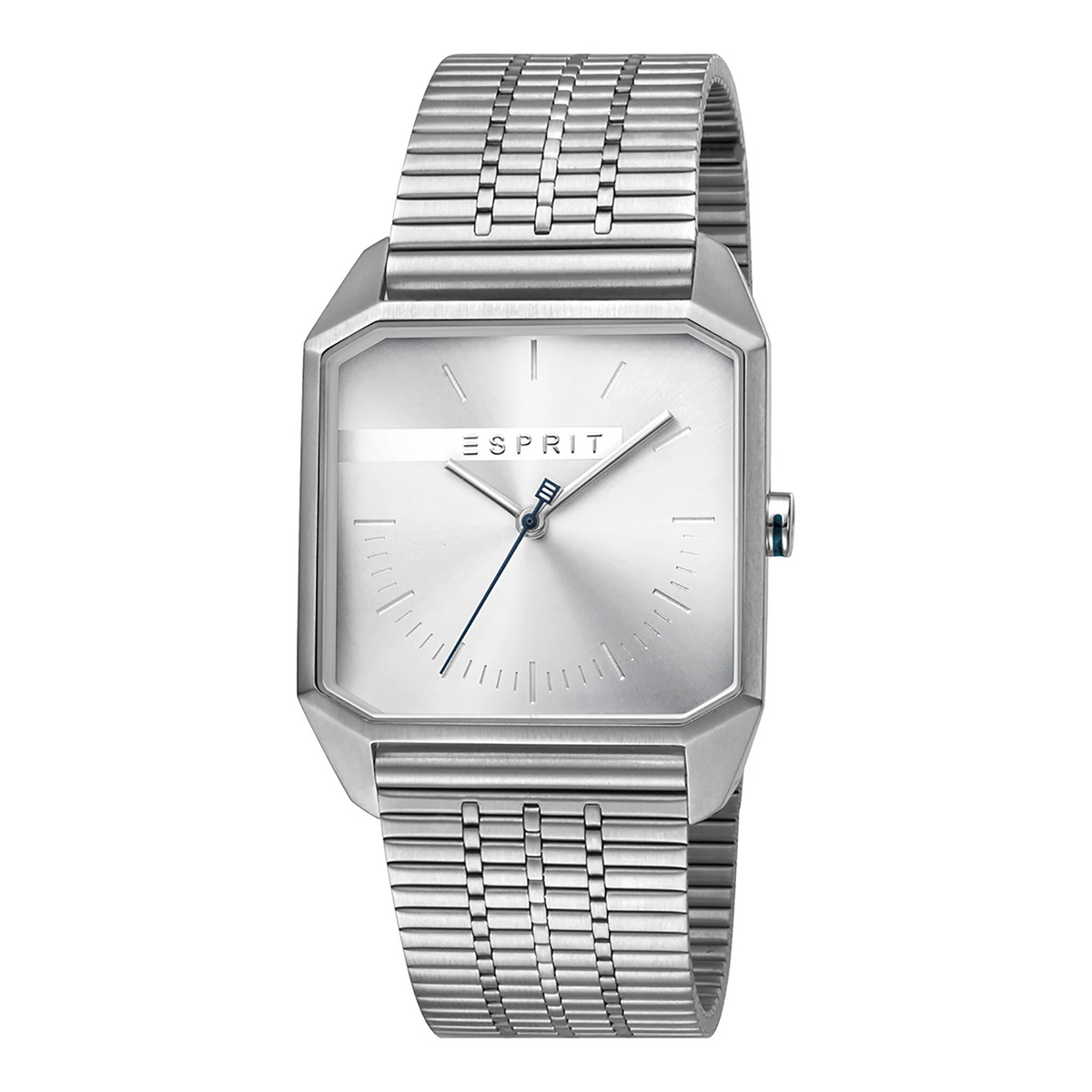 ESPRIT MEN'S SILVER STAINLESS STEEL SQUARE WATCH - TIMELESS ELEGANCE ON YOUR WRIST