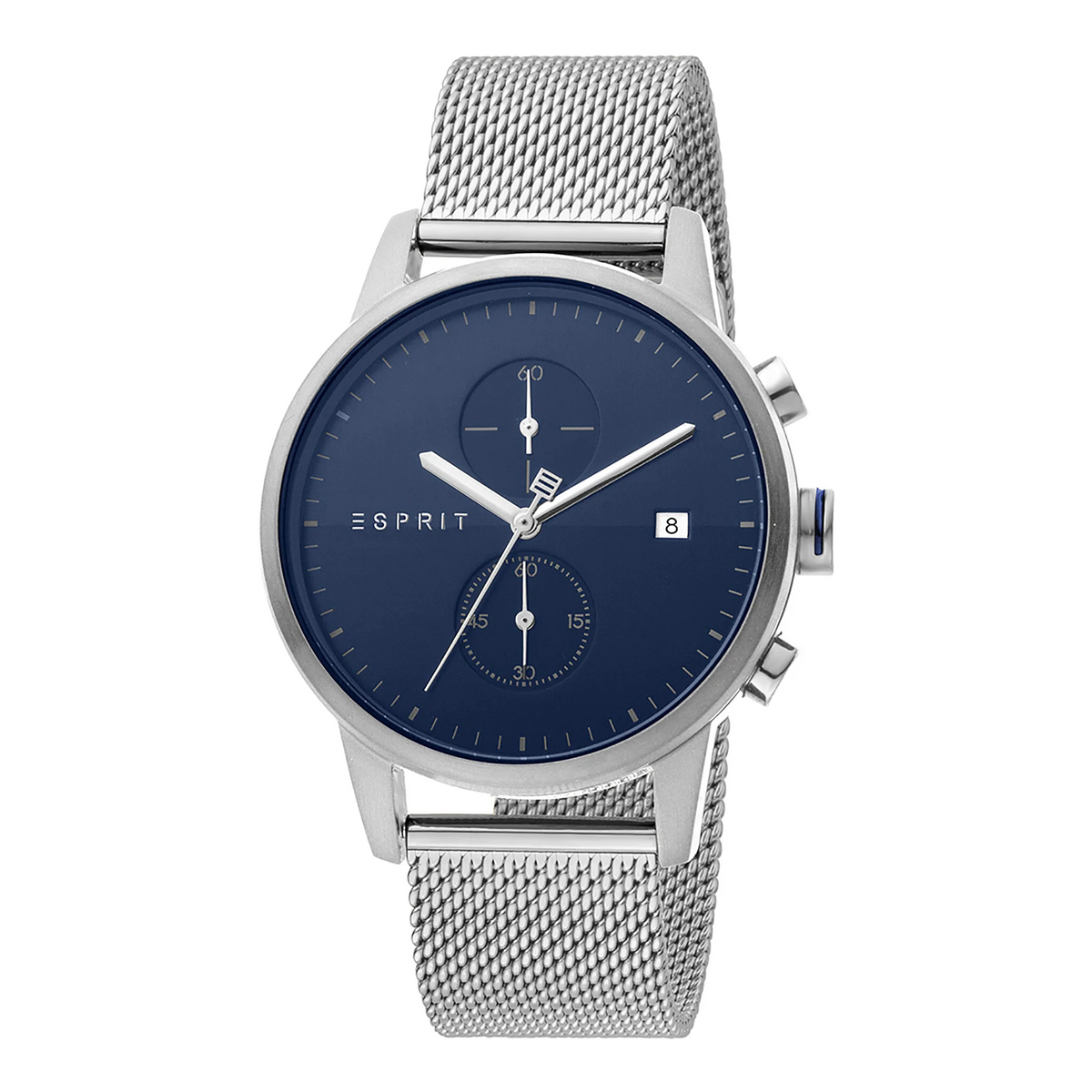 ESPRIT MEN'S ELEGANCE - TIMELESS BLUE DIAL & SILVER STAINLESS STEEL WATCH
