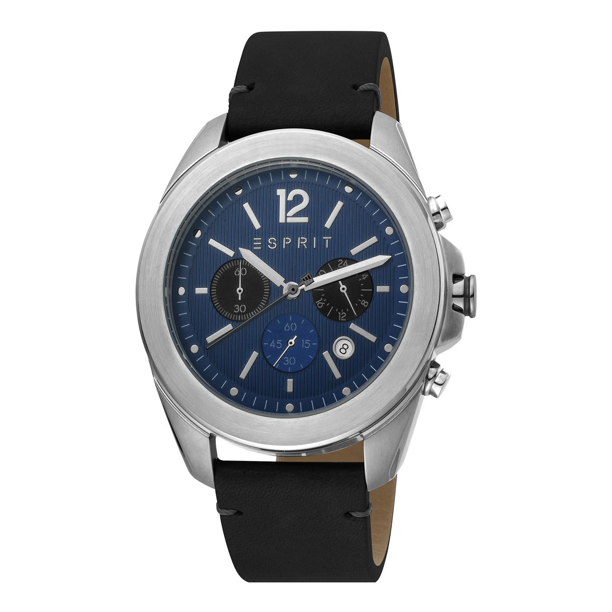 ESPRIT MEN'S CLASSIC TIMEPIECE - STYLISH BLUE DIAL WITH BLACK LEATHER BAND