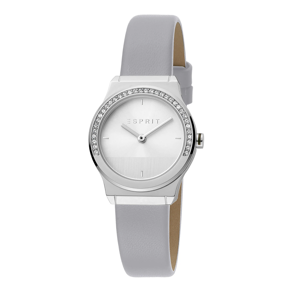 ESPRIT Women's Watch with Silver Stainless Steel Case and Gray Leather Band