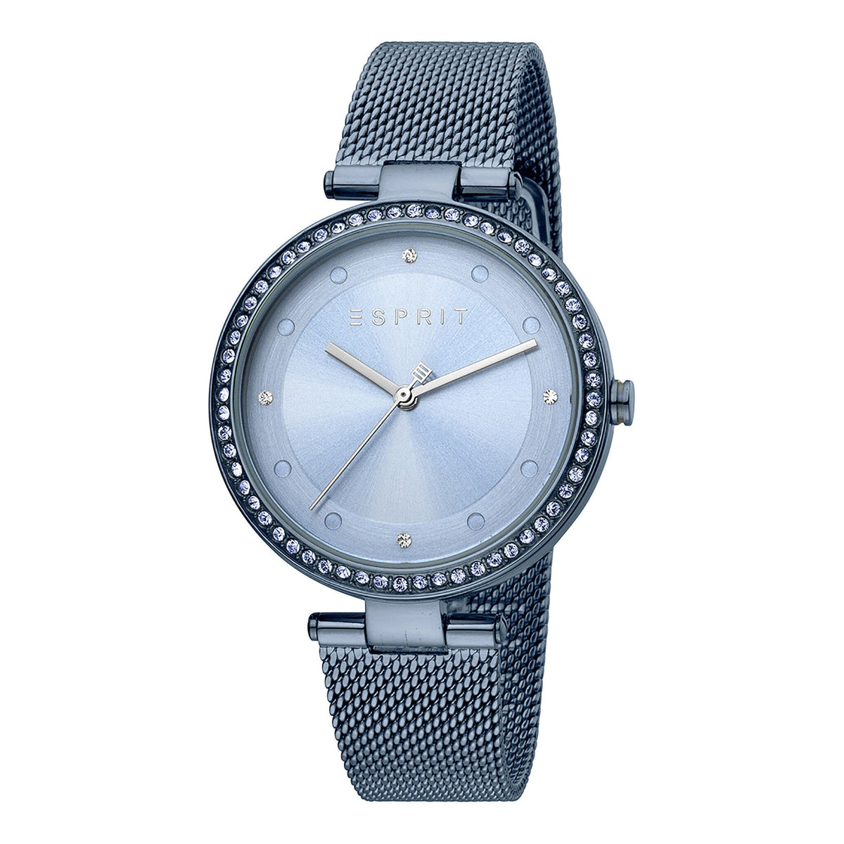 ESPRIT Women's Watch with Silver Stainless Steel Case and Blue Stainless Steel Band