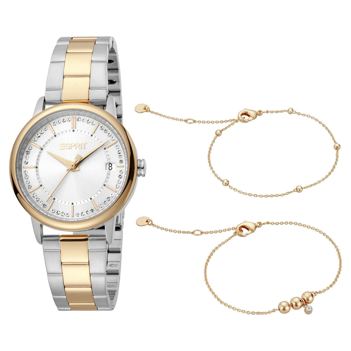 ESPRIT Women's Watch with Silver Stainless Steel Case and Silver & Gold Stainless Steel Band