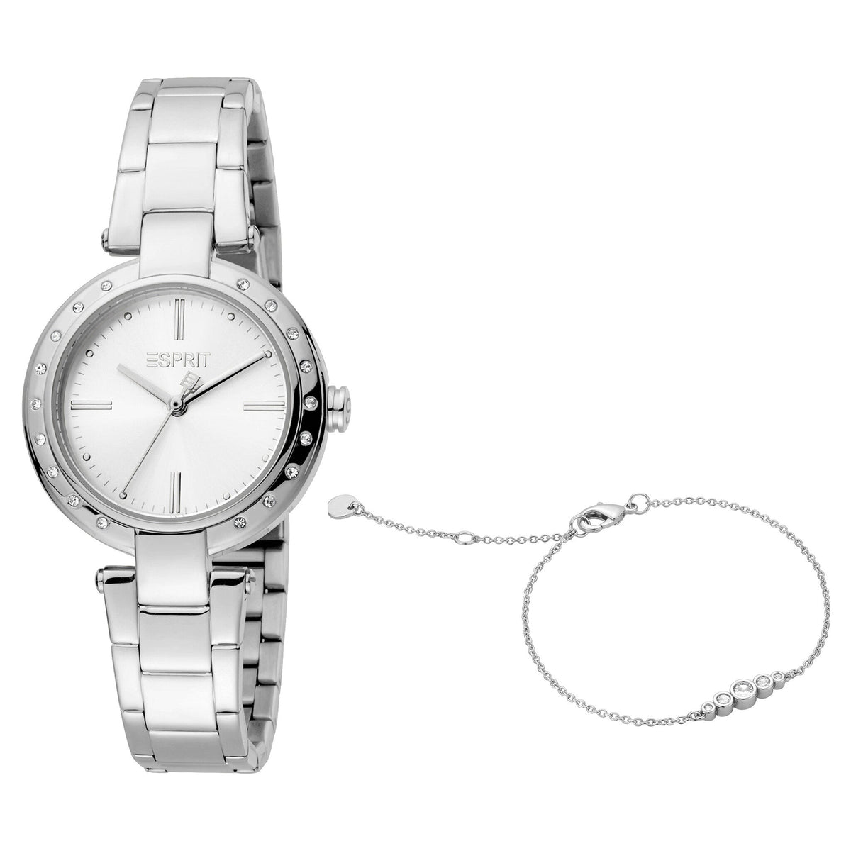 ESPRIT Women's Watch with Silver Stainless Steel Case and Silver Stainless Steel Band