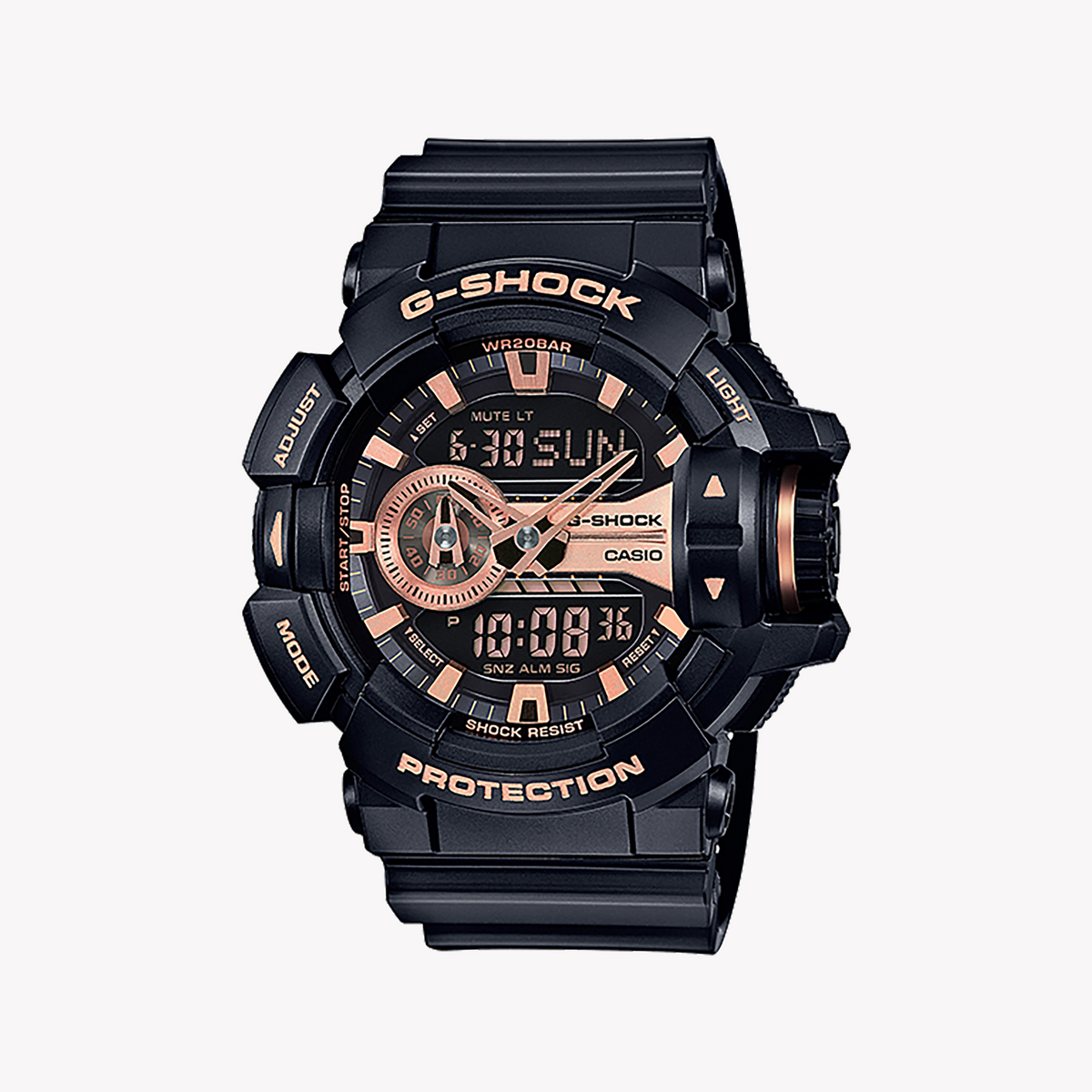 CASIO G-SHOCK GA-400GB-1A4 - BOLD ADVENTURE SERIES Men’s Watch with black resin band and vibrant digital dial