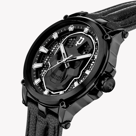 POLICE PEWJA2108201 - TIMELESS ELEGANCE MEN'S WATCH WITH BLACK LEATHER STRAP & STAINLESS STEEL CASE-i-Watch-2