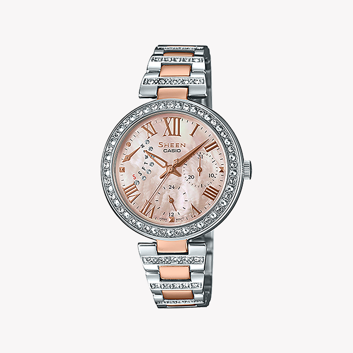 CASIO SHE-3043BSG-9AUDR - ELEGANT ROSE GOLD & SILVER WOMEN'S TIMEPIECE - SOPHISTICATED STYLE & FUNCTIONALITY