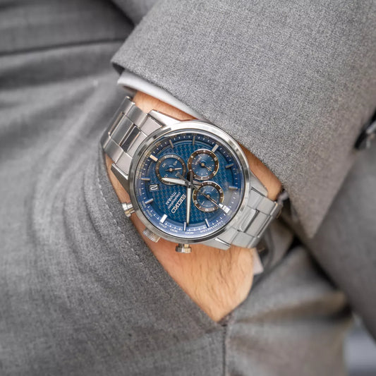 SEIKO SSB387P1 Men's Quartz Watch - Dark Blue Dial, 41.6mm-i-Watch-2