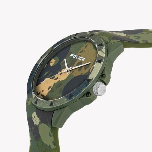 POLICE PEWUM2119563 – MODERN MEN'S SPORTY ELEGANCE TIMEPIECE with Green Rubber & Multicolour Band-i-Watch-2