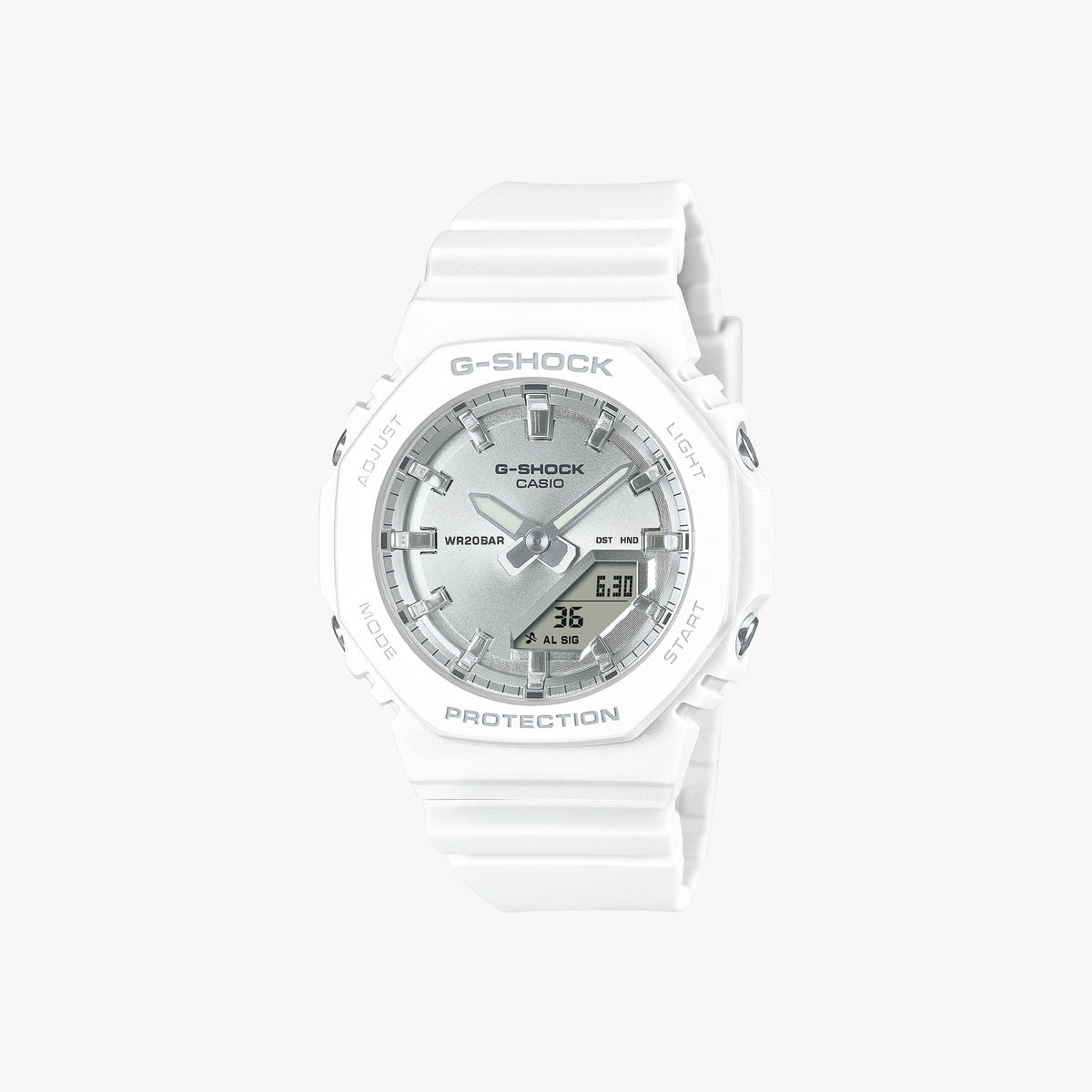 CASIO G-SHOCK GMA-P2100VA-7A ELEGANT STRENGTH - TIMELESS SOPHISTICATION Women's Watch with white resin band and silver accents