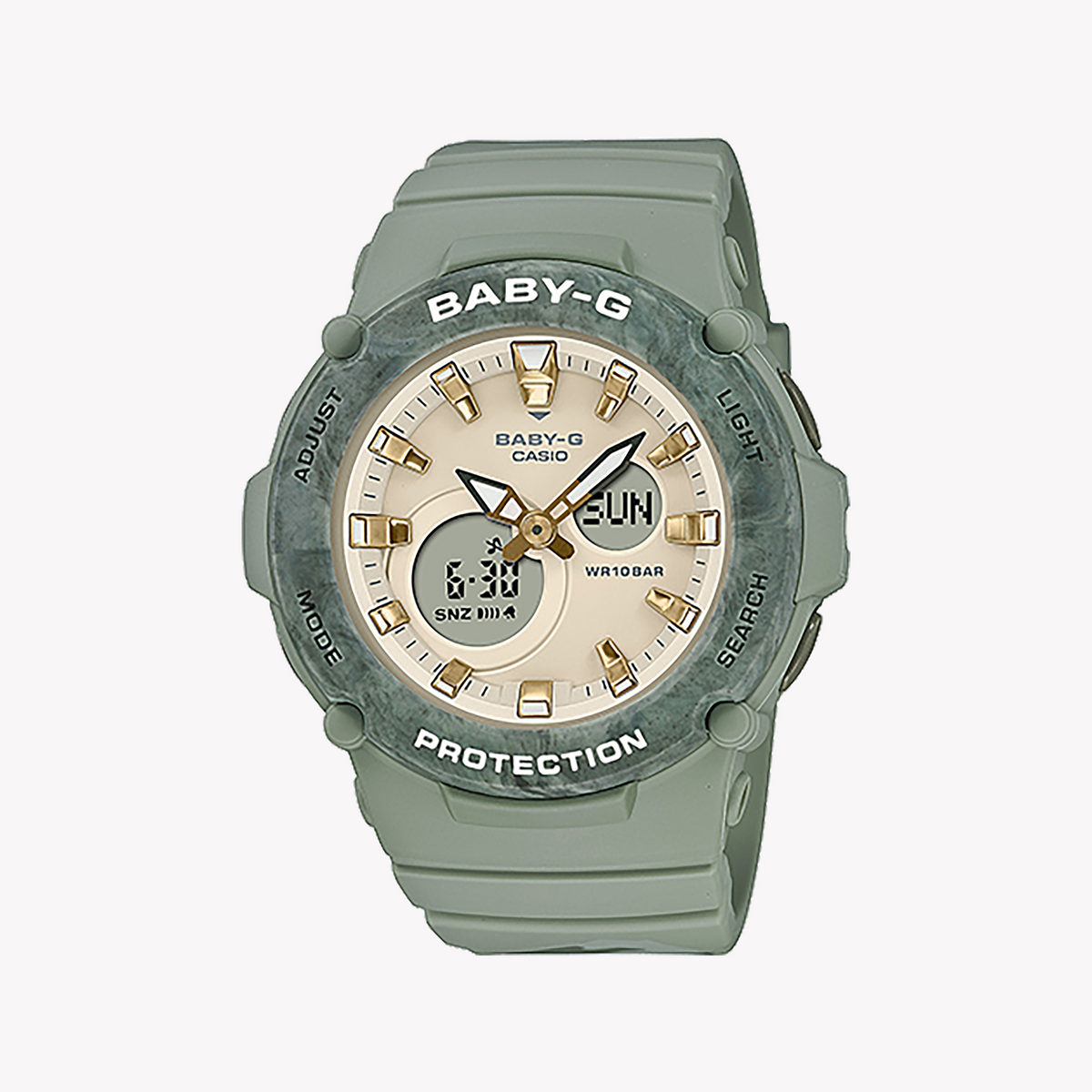 CASIO BABY-G BGA-275M-3ADR ADVENTURE CHIC - STYLISH GREEN RESIN & BEIGE DIAL Women's Watch