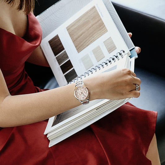 CASIO SHE-3058SPG-4AUDR ELEGANTLY CHIC - SPORTY LUXURY WOMEN'S WATCH with Swarovski Crystals and Rose Gold Band-i-Watch-2