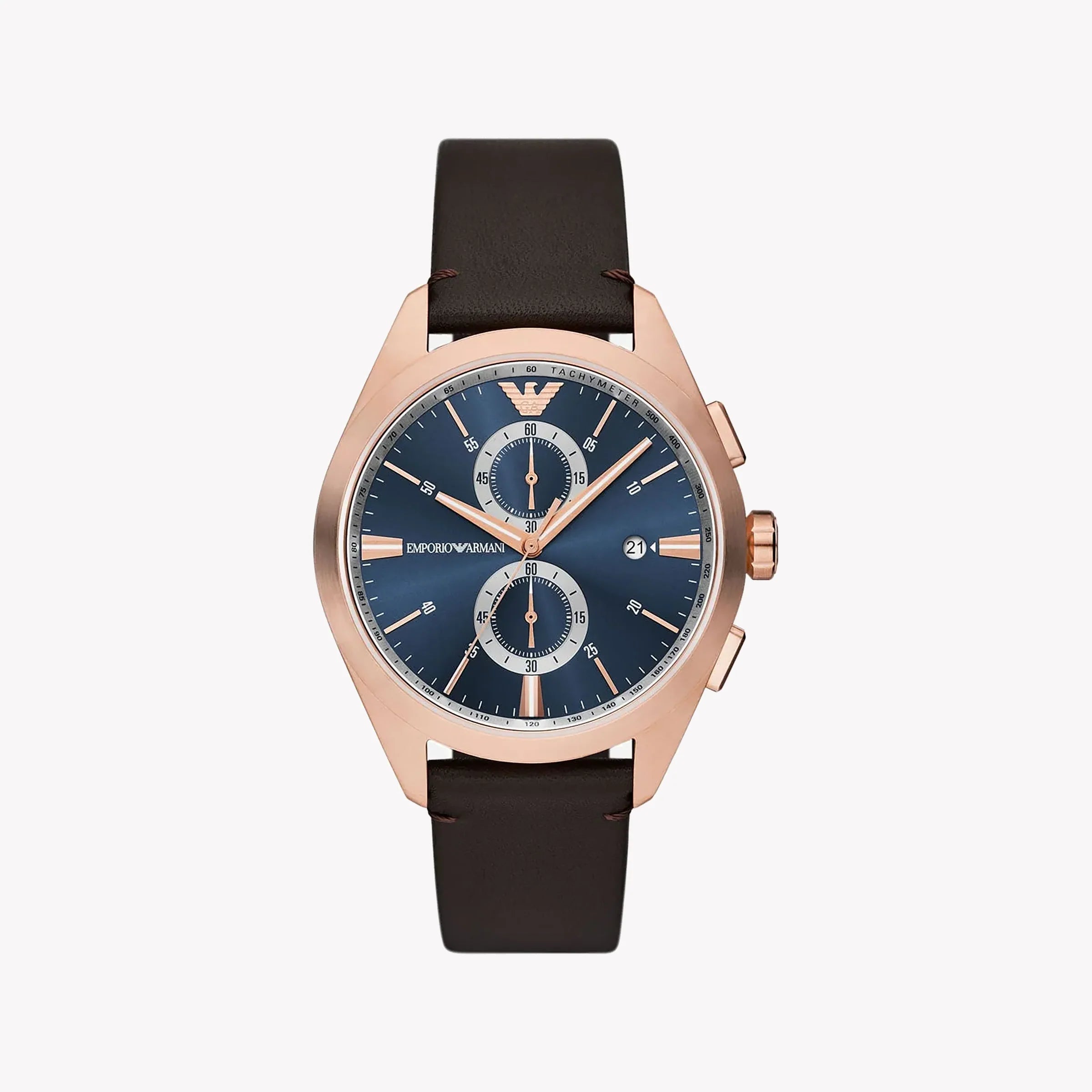 Emporio Armani Men's Rose Gold Watch, Blue Dial Ar11554 – i-Watch