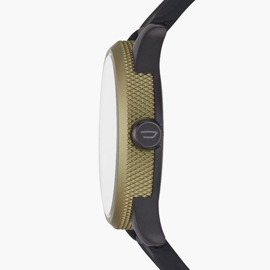 DIESEL DZ1875 DYNAMIC EDGE - MEN'S BOLD GOLD SPORT ANALOG WATCH with Black Silicone Band-i-Watch-2