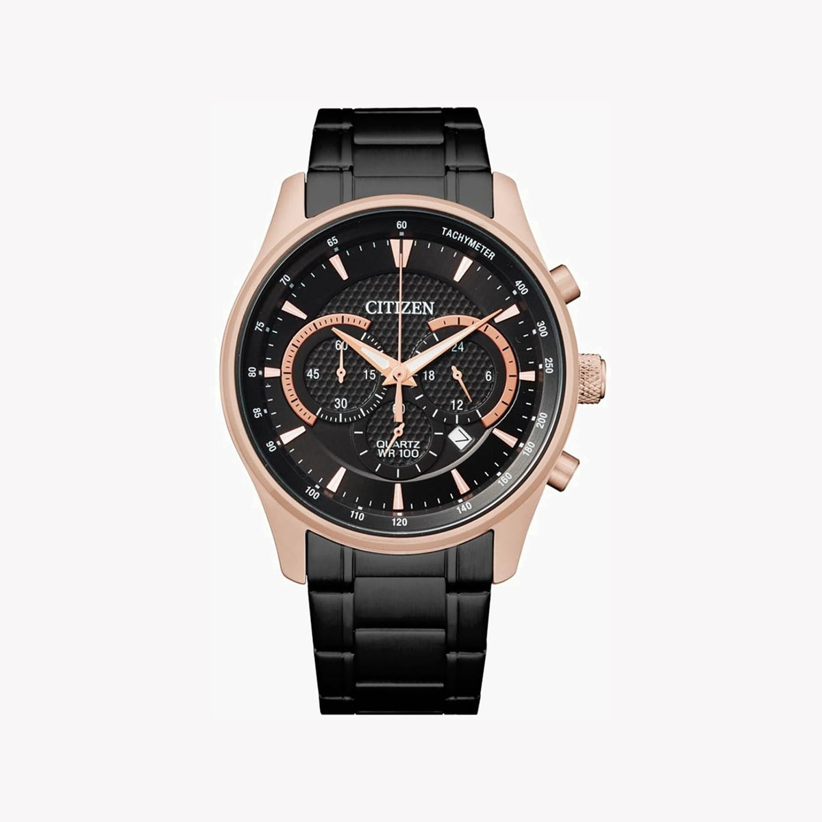CITIZEN AN8196-55E - BOLD ELEGANCE IN ROSE GOLD & BLACK STAINLESS STEEL Men's Watch