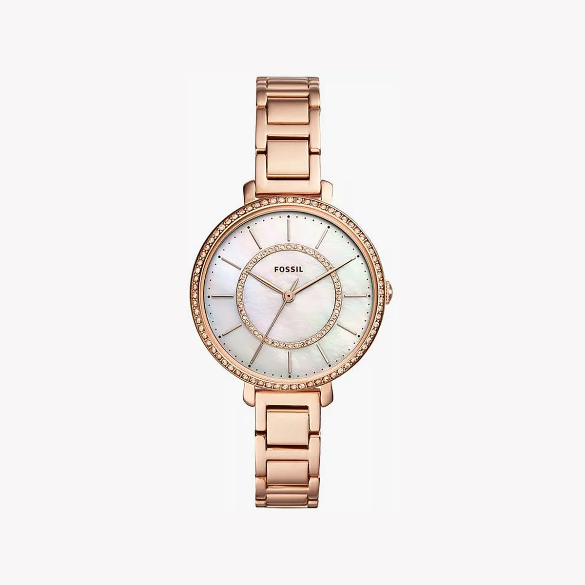 FOSSIL ES4452 ELEGANT ROSE GOLD - TIMELESS CHARM WOMEN'S WATCH with White Dial & Bracelet Band