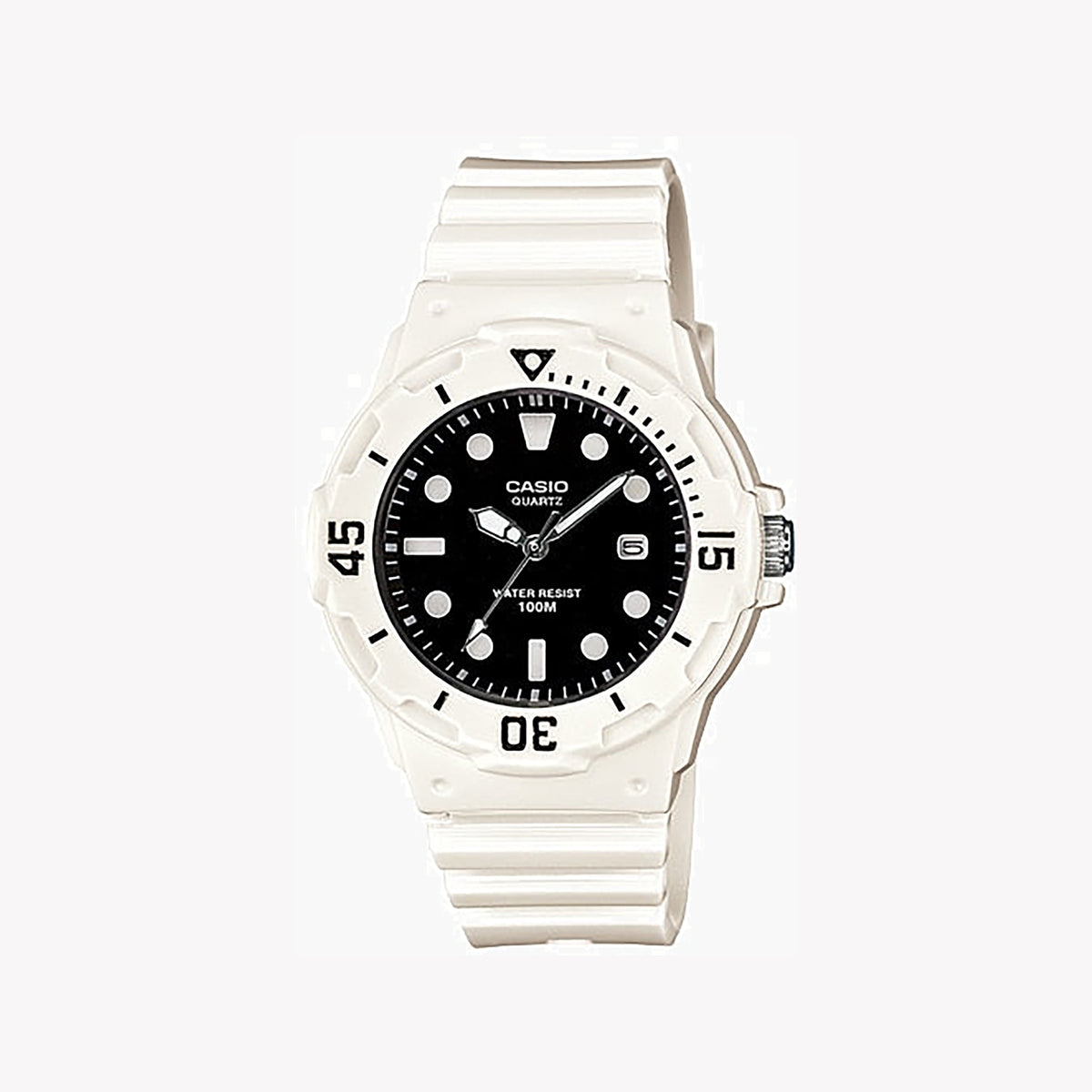 CASIO LRW-200H-1EVDF RUGGED ELEGANCE - SPORTY WHITE RESIN WOMEN'S WATCH WITH BLACK DIAL