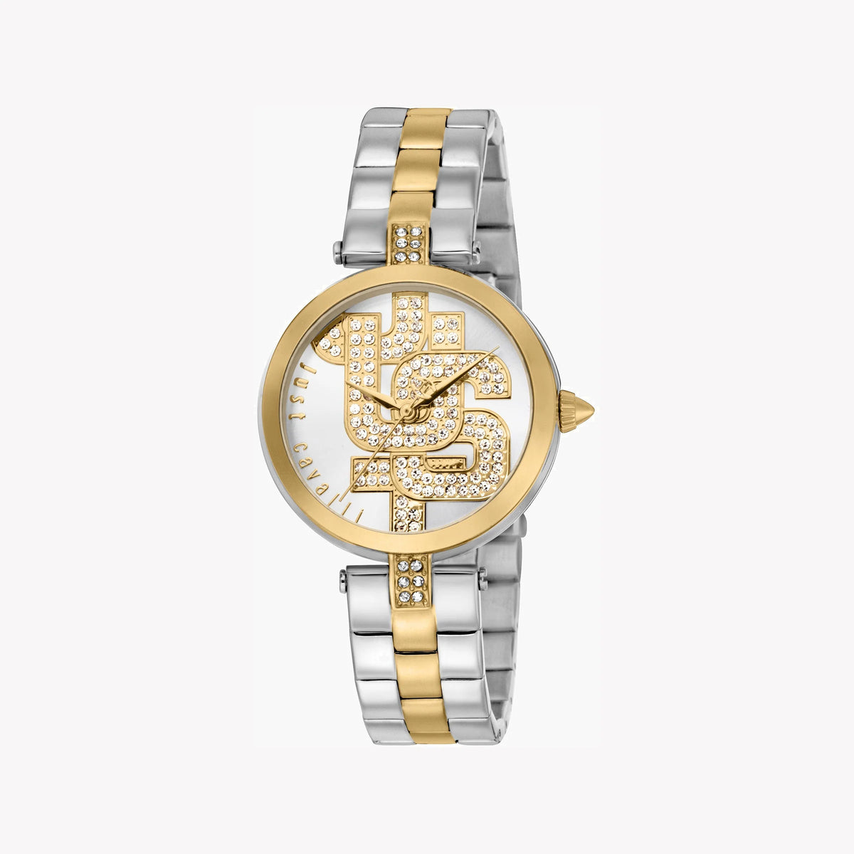 JUST CAVALLI Women's Watch with Silver & Gold Stainless Steel Case and Silver & Gold Stainless Steel Band