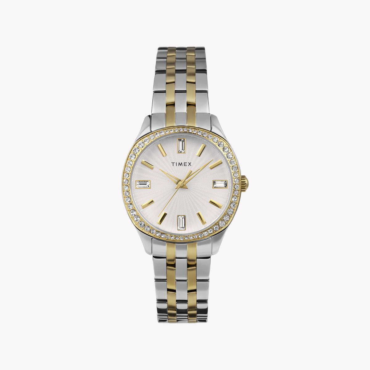 TIMEX CUSHION TWO-TONE WATCH - SPARKLING ELEGANCE FOR THE MODERN WOMAN