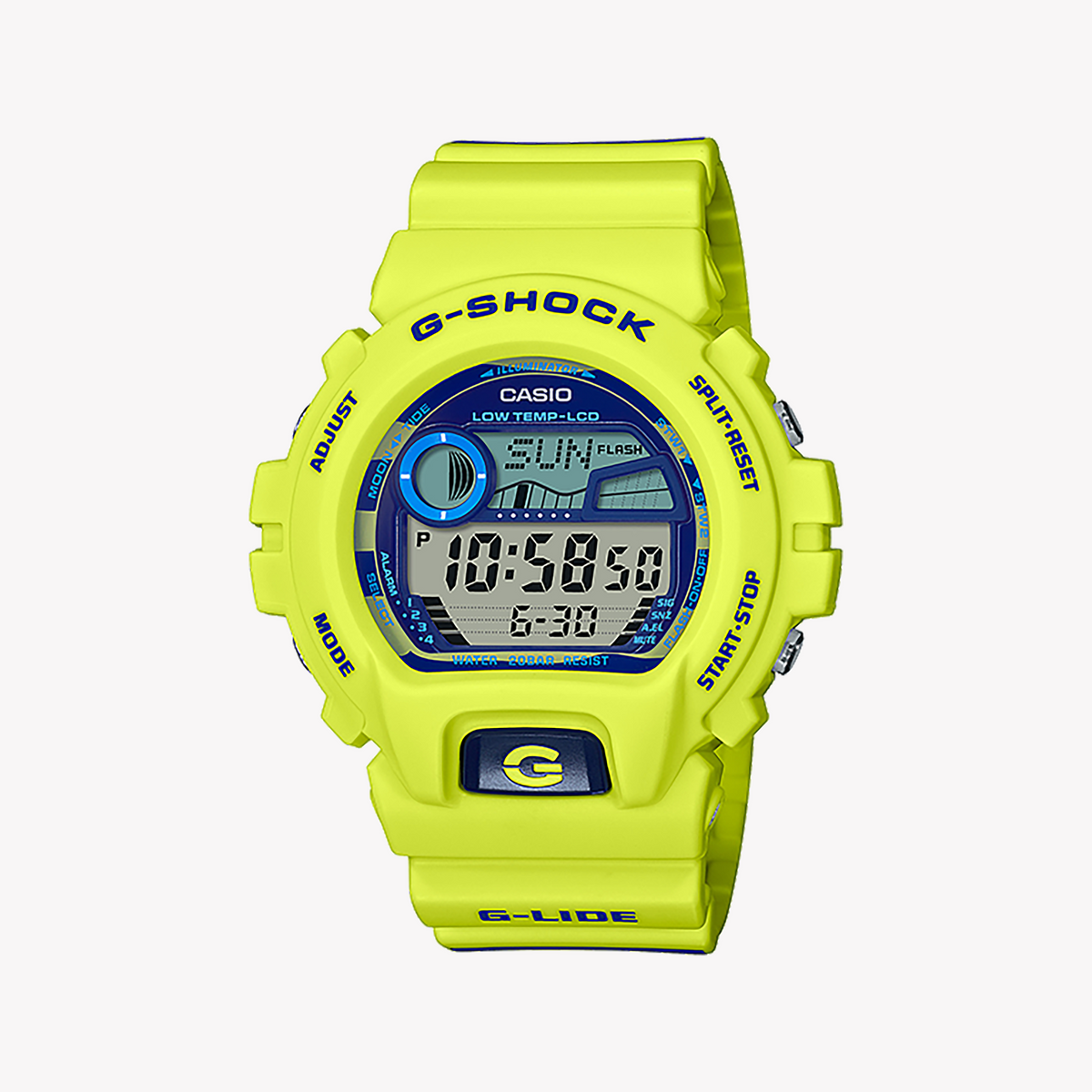 CASIO G-SHOCK GLX-6900SS-9DR SPORTY SPLASH - RUGGED YELLOW UNISEX WATCH WITH TIDE GRAPH & 200M WATER RESISTANCE