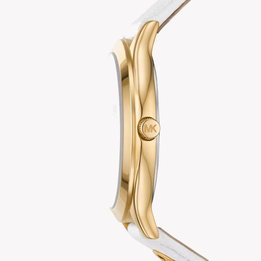 MICHAEL KORS MK7466 CHIC SOPHISTICATION - ELEGANT WOMEN'S WATCH WITH GOLD-TONE CASE & WHITE LEATHER BAND-i-Watch-2