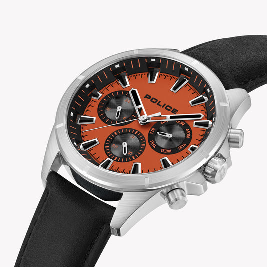 POLICE PEWJF0005804 - STRIKING SILVER & ORANGE DIAL MEN'S WATCH, ELEVATE YOUR STYLE!-i-Watch-2