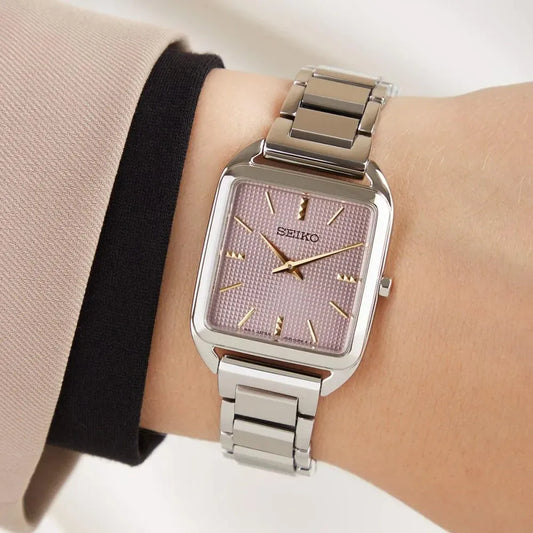 SEIKO SWR077P1 Women's Quartz Watch - Pink Dial, Stainless Steel-i-Watch-2