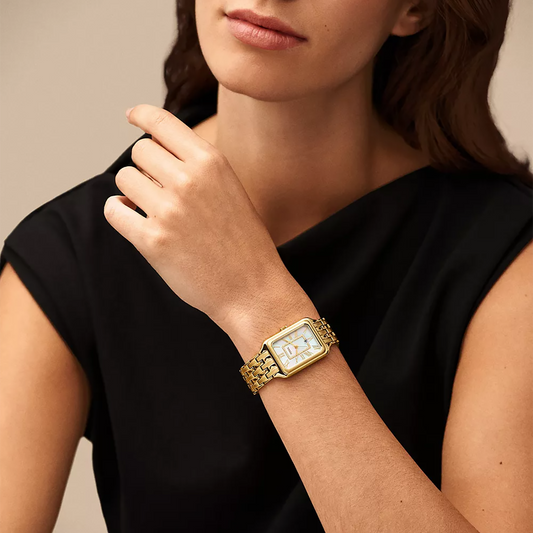 FOSSIL ES5304 MODERN ELEGANCE - WOMEN'S GOLD STAINLESS STEEL WATCH WITH WHITE MOTHER-OF-PEARL DIAL-i-Watch-2