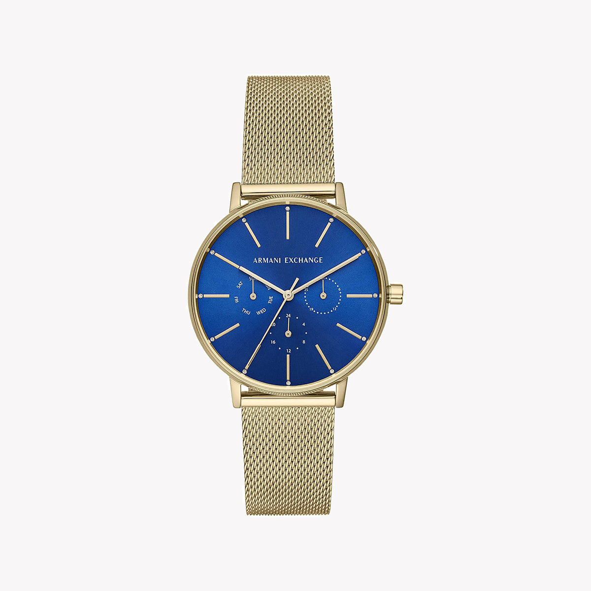 A|X ARMANI EXCHANGE AX5554 - BOLD GOLD & BLUE DIAL TIMEPIECE FOR THE MODERN WOMAN