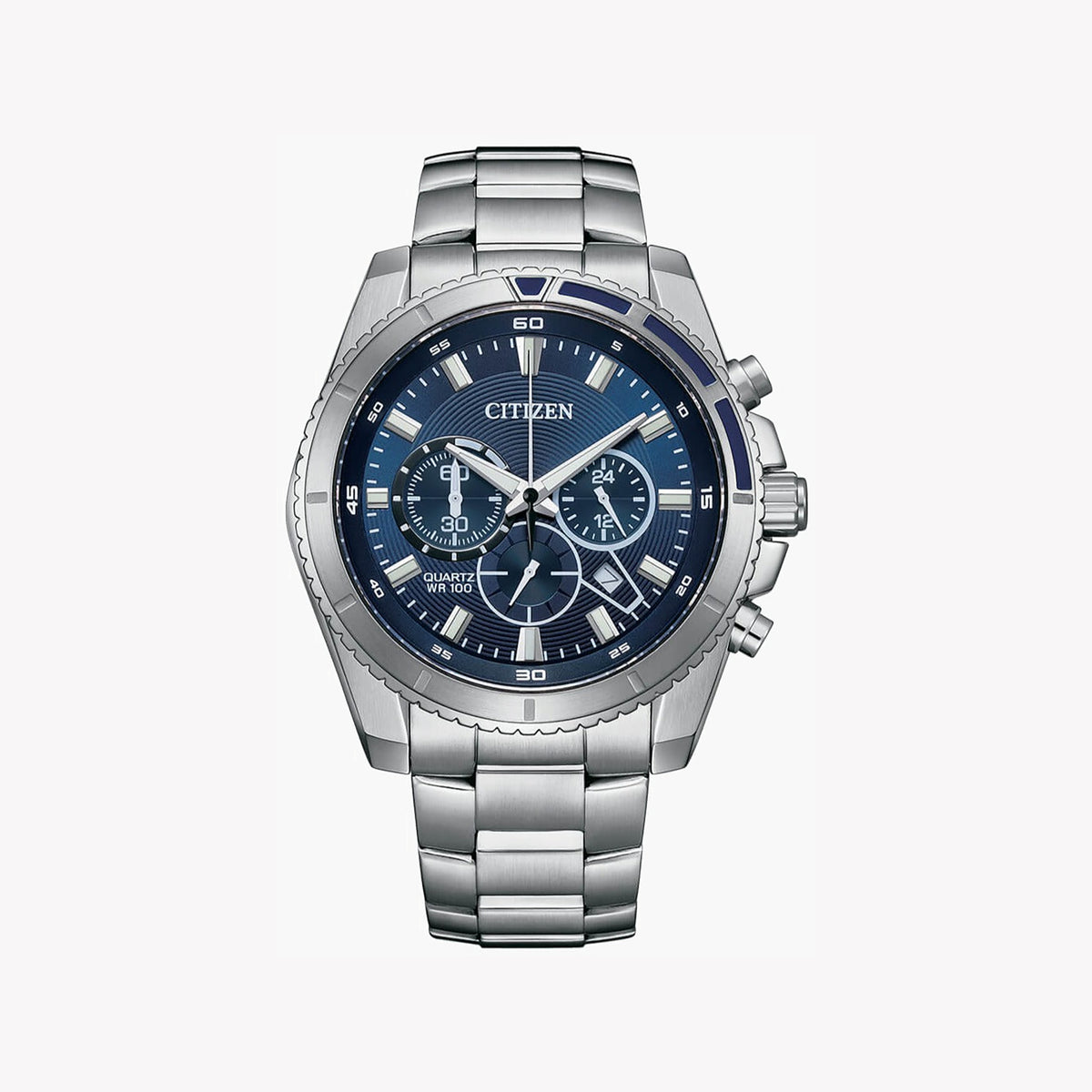 CITIZEN AN8201-57L - UNMATCHED PRECISION MEN'S CHRONOGRAPH WATCH IN SLEEK SILVER & BLUE