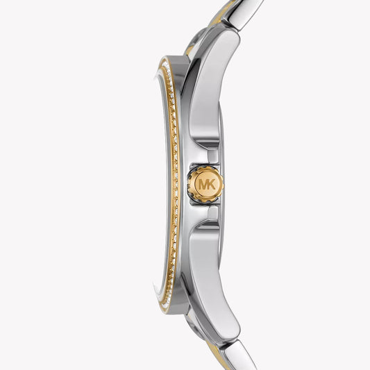 MICHAEL KORS MK6931 - ELEGANT TIMEPIECE FOR HER WITH SILVER-GOLD STAINLESS STEEL BAND-i-Watch-2