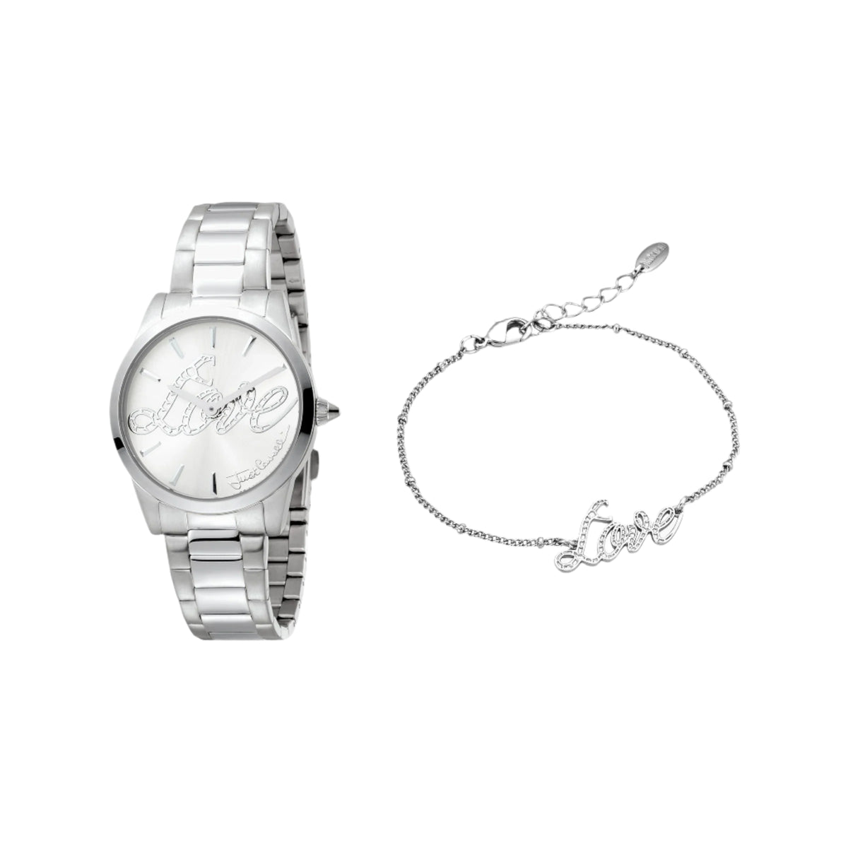 JUST CAVALLI Women's Watch with Silver Stainless Steel Case and Silver Stainless Steel Band