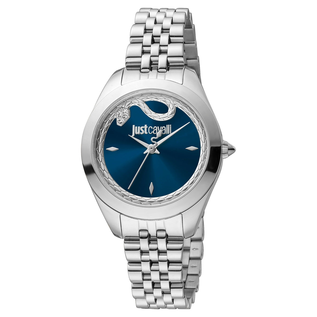 JUST CAVALLI Women's Watch with Silver Stainless Steel Case and Silver Stainless Steel Band